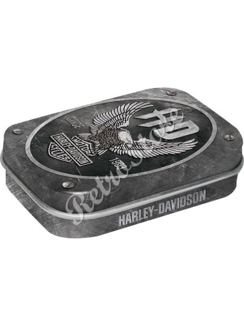 Retró Cukorkás Fémdoboz - Harley-Davidson Dombornyomott