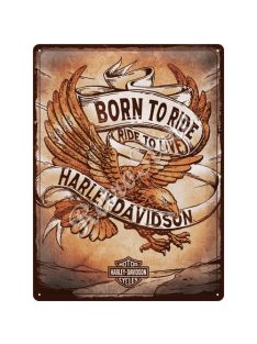 Retró Fém Tábla - Harley-Davidson Motor Dombornyomott