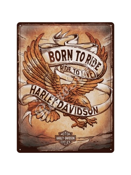 Retró Fém Tábla - Harley-Davidson Motor Dombornyomott