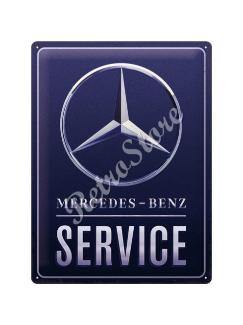 Retró Fém Tábla - Mercedes-Benz Service, Szerviz Dombornyomott