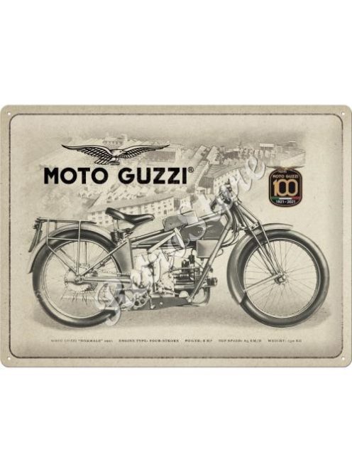 Retró Fém Tábla - Moto Guzzi 100 év Dombornyomott