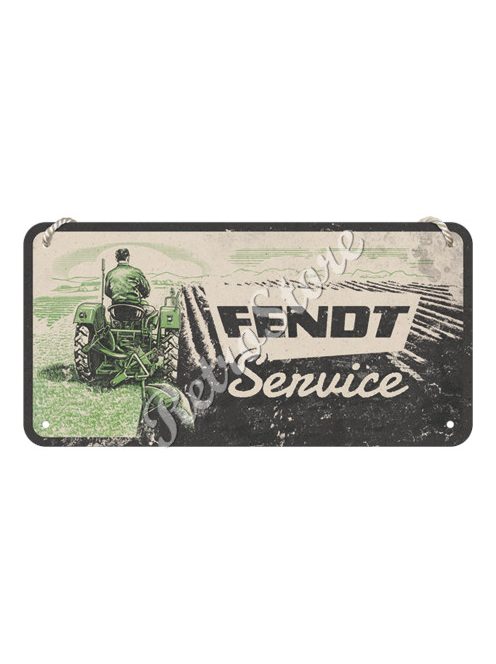 Retró Fém Tábla - Fendt Traktor Service, Szerviz Dombornyomott