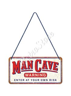 Retró Fém Tábla - Man cave, Férfi barlang Dombornyomott
